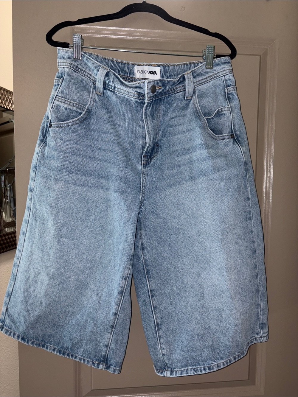 Fashion Nova Light Wash Denim Jorts